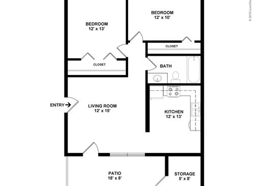 2x1: Beds - 2: Baths - 1: SqFt Range - 950 to