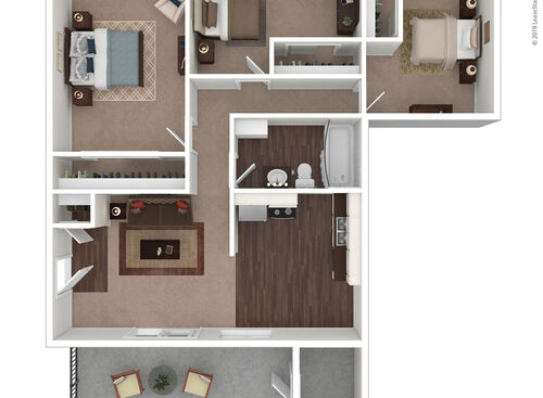 3x1: Beds - 3: Baths - 1: SqFt Range - 1050 to