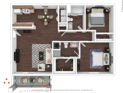 Two Bedroom: Beds - 2: Baths - 2: SqFt Range - 844 to 844