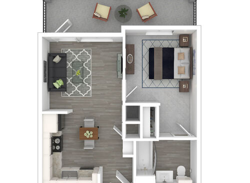 1 Bedroom 1 Bathroom: Beds - 1: Baths - 1: SqFt Range - 575 to