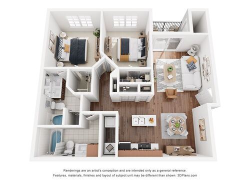 Cinnamon: Beds - 2: Baths - 2: SqFt Range - 1019 to 1019