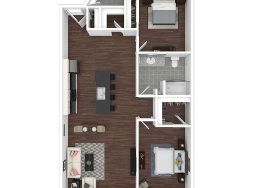 2 Bed 1 Bath A: Beds - 2: Baths - 1: SqFt Range - 789 to