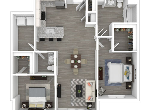 2 Bedroom: Beds - 2: Baths - 2: SqFt Range - 934 to 1059