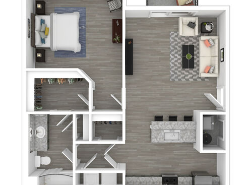 1 Bedroom 1 Bath: Beds - 1: Baths - 1: SqFt Range - 812 to