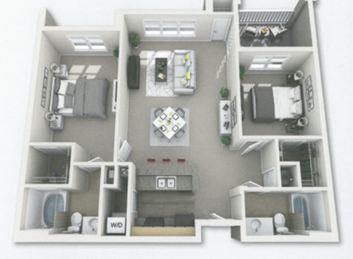Broadway: Beds - 2: Baths - 2: SqFt Range - 1059 to 1059