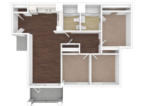 3 Bedroom / 2 Bath: Beds - 3: Baths - 2: SqFt Range - 1027 to 1027