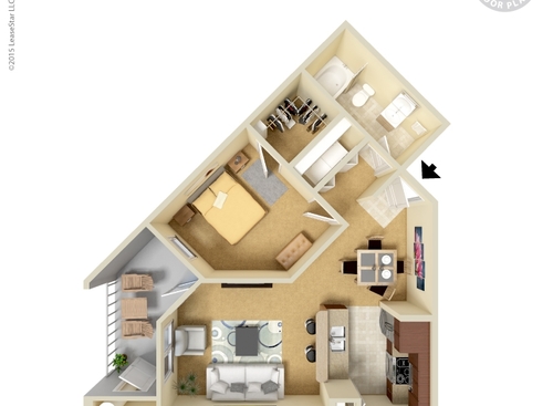 1x1A: Beds - 1: Baths - 1: SqFt Range - 695 to 695