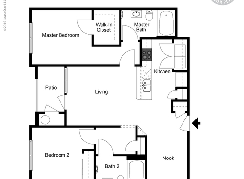 2x2C: Beds - 2: Baths - 2: SqFt Range - 1053 to 1053