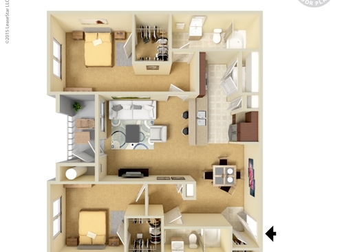 2x2D: Beds - 2: Baths - 2: SqFt Range - 1124 to 1124