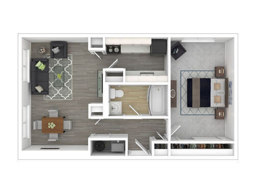 Dogwood: Beds - 1: Baths - 1: SqFt Range - 678 to 678