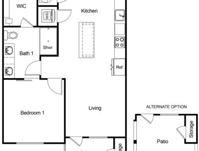 A1: Beds - 1: Baths - 1: SqFt Range - 664 to 664
