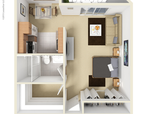 Central: Beds - Studio: Baths - 1: SqFt Range - 418 to 508