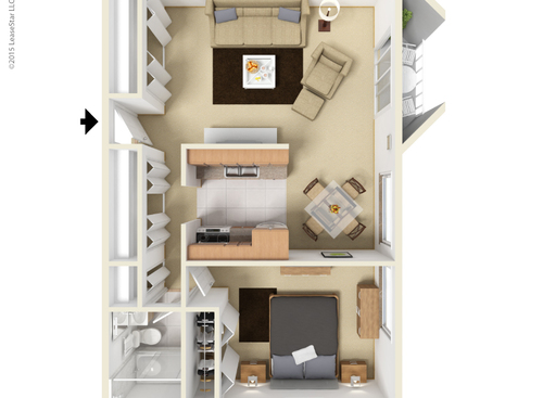 Glen: Beds - 1: Baths - 1: SqFt Range - 540 to 688