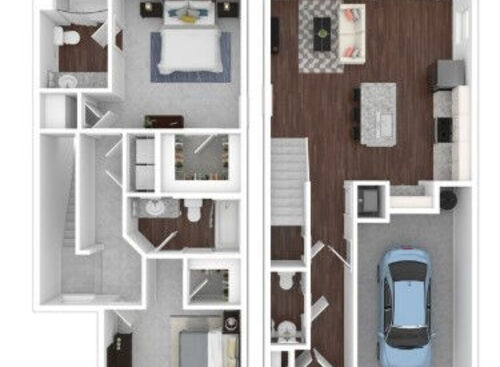 Two Bedroom: Beds - 2: Baths - 2: SqFt Range -  to