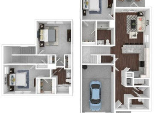 Three Bedroom: Beds - 3: Baths - 2: SqFt Range -  to