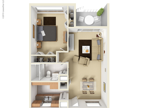 The Elite: Beds - 1: Baths - 1: SqFt Range - 750 to 750