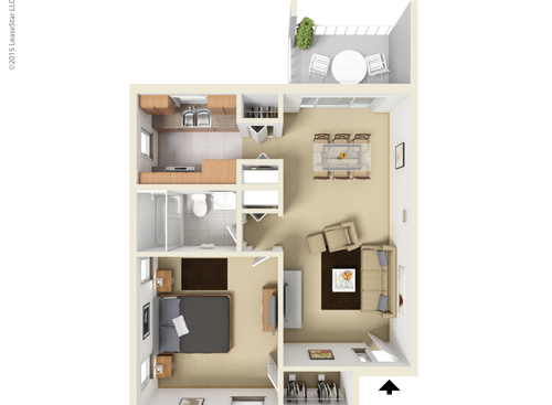 The Sovereign: Beds - 1: Baths - 1: SqFt Range - 750 to 750