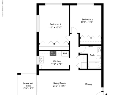 The Royale: Beds - 2: Baths - 1: SqFt Range - 950 to 950