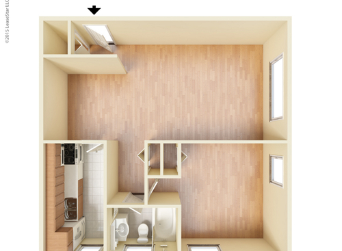 The Harriette: Beds - 1: Baths - 1: SqFt Range - 600 to 610