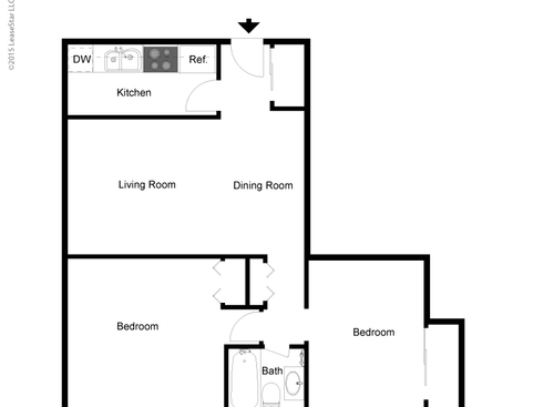 The Calhoun: Beds - 2: Baths - 1: SqFt Range - 680 to 680