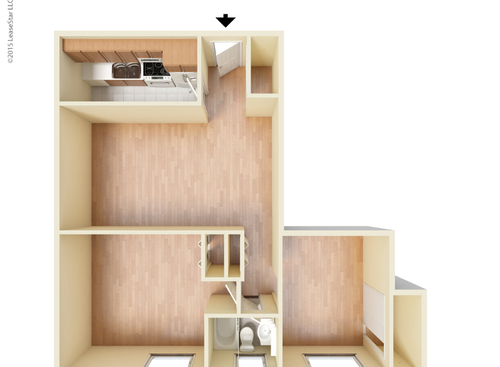 The Calhoun: Beds - 2: Baths - 1: SqFt Range - 680 to 680