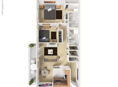 The Breckenridge: Beds - 2: Baths - 2: SqFt Range - 1100 to 1100