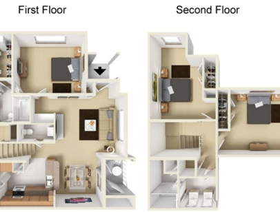 3 Bed 2.5 Bath (TH): Beds - 3: Baths - 2.5: SqFt Range - 1331 to 1331