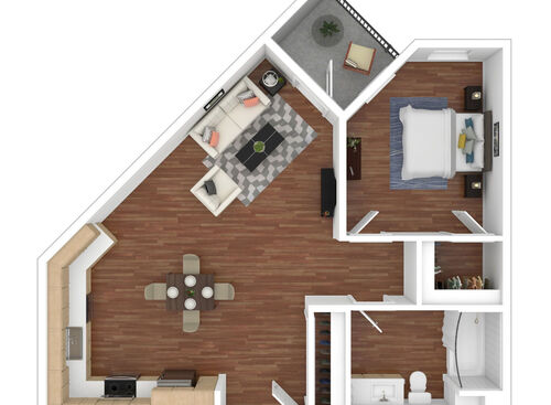 One Bedroom: Beds - 1: Baths - 1: SqFt Range - 665 to 847