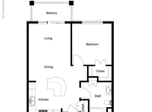 North Star: Beds - 1: Baths - 1: SqFt Range - 687 to 687