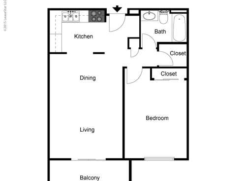 Chateau: Beds - 1: Baths - 1: SqFt Range - 634 to 634