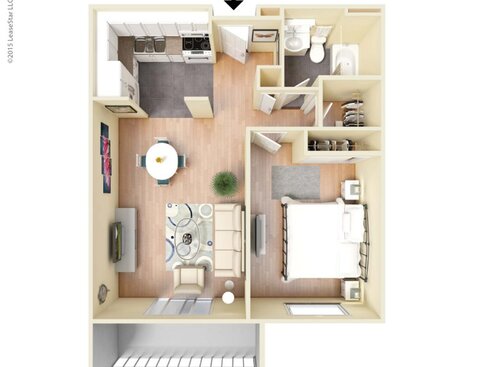 Chateau: Beds - 1: Baths - 1: SqFt Range - 634 to 634