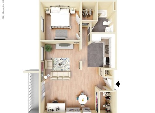 Elite: Beds - 1: Baths - 1: SqFt Range - 850 to 850