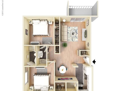 Monarch: Beds - 2: Baths - 2: SqFt Range - 995 to 995