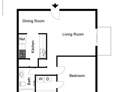 One Bedroom Patio/Balcony: Beds - 1: Baths - 1: SqFt Range - 650 to 650