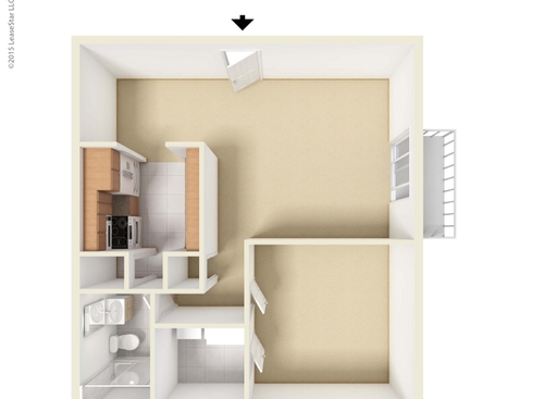 One Bedroom Patio/Balcony: Beds - 1: Baths - 1: SqFt Range - 650 to 650