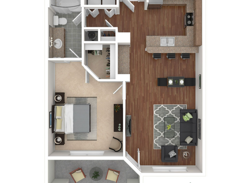 A2: Beds - 1: Baths - 1: SqFt Range - 782 to 782