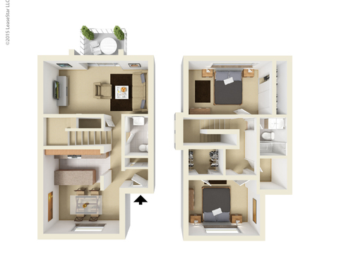 Queen Palm: Beds - 2: Baths - 1.5: SqFt Range - 1410 to 1410