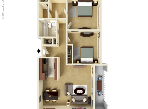 Willow: Beds - 2: Baths - 2: SqFt Range - 1050 to 1050