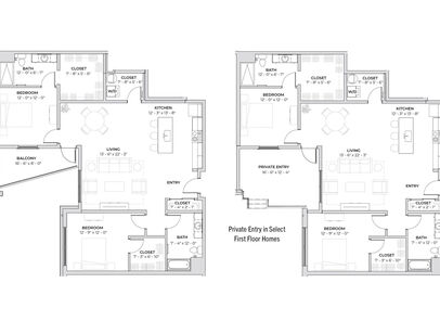 Parker: Beds - 2: Baths - 2: SqFt Range - 1424 to 1424
