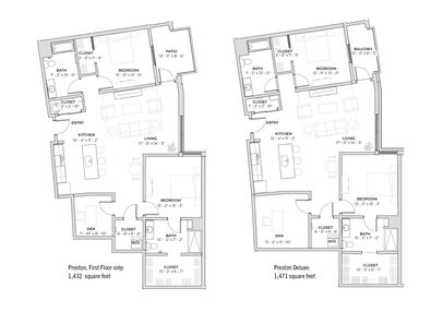 Preston: Beds - 2: Baths - 2: SqFt Range - 1432 to 1432