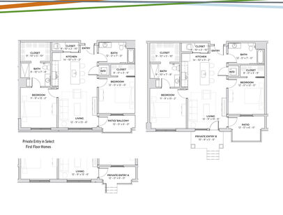 Ellison: Beds - 2: Baths - 2: SqFt Range - 1046 to 1046