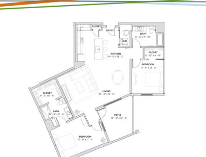Nolan: Beds - 2: Baths - 2: SqFt Range - 1370 to 1370