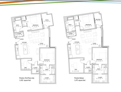 Preston: Beds - 2: Baths - 2: SqFt Range - 1432 to 1432