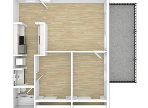 2 BED 1 BATH SMALL: Beds - 2: Baths - 1: SqFt Range - 654 to 654