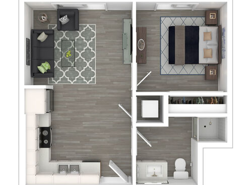 A160: Beds - 1: Baths - 1: SqFt Range - 544 to 544