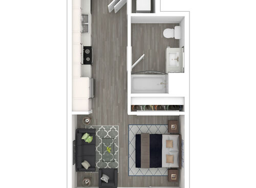 S170: Beds - Studio: Baths - 1: SqFt Range - 410 to 410