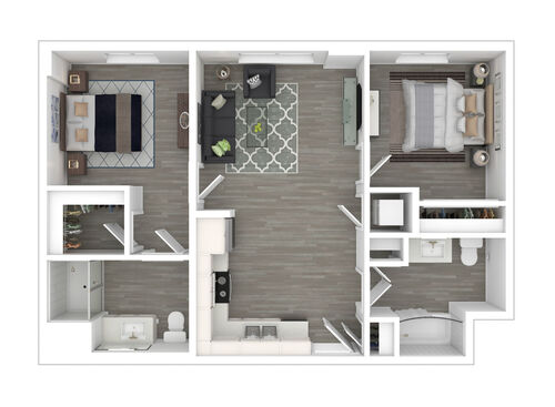 B170: Beds - 2: Baths - 2: SqFt Range - 832 to 832