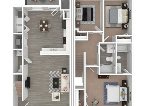 Etonia - 3 bed 2 bath floorplan