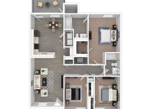 Palmetto - 3 bed 2.5 bath floorplan
