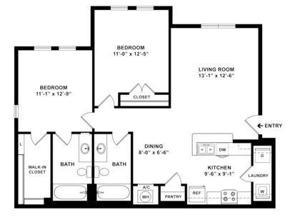 Palmetto 2x2 2d floorplan